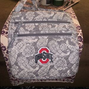 Vera Bradley Ohio State University Buckeyes Triple Zip Hipster Crossbody Bag